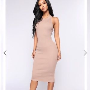 NWT Khaki Midi Knit Dress